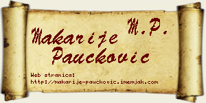 Makarije Paučković vizit kartica